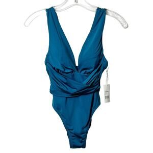 TRINA TURK SOLID WRAP FRONT ONE PIECE WOMEN SWIMSUIT SIZE 0 NEW WITH TAGS